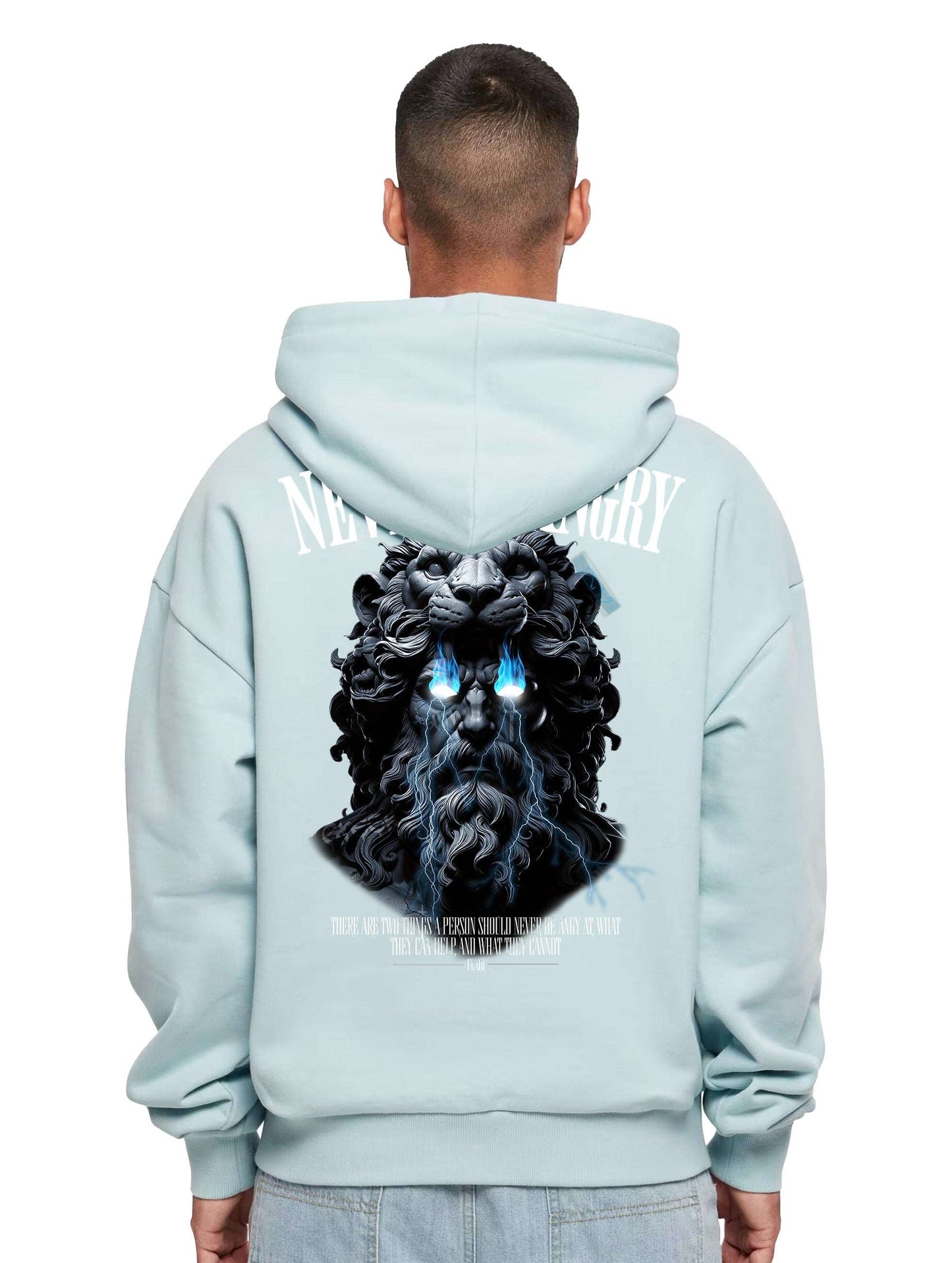 Never be Angry - Ocean Blue Hoodie